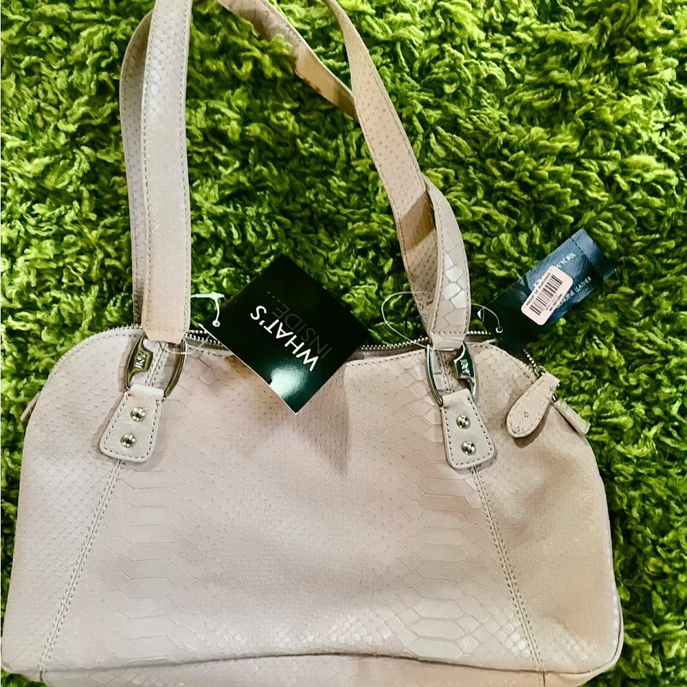 NWT Jones New York Powder Pink Genuine Leather Handbag!
